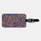 青い花と葉の迷彩模様 ラゲッジタグ (正面横)