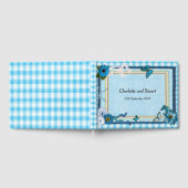 青い花と蝶のウェディングテーマ ゲストブック (全面)