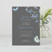 青い花と蝶のグレイの結婚前お披露目会 招待状 (スタンド正面)
