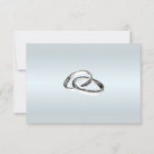 青い花と蝶のテーブルプレイスカード 招待状 (裏面)