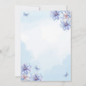 青い花と蝶ブライダルシャワー 招待状 (裏面)