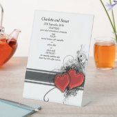 青い花と蝶メニュー 台座サイン (インサイチュ)