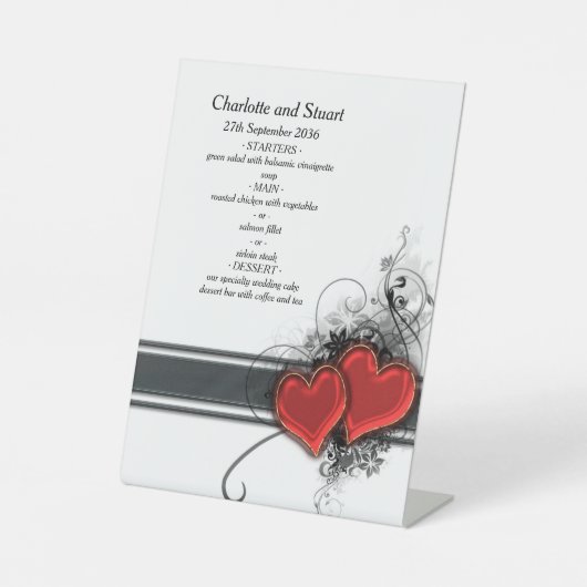 青い花と蝶メニュー 台座サイン (正面)