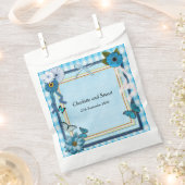 青い花と蝶 フェイバーバッグ (クリップ留めされた状態)