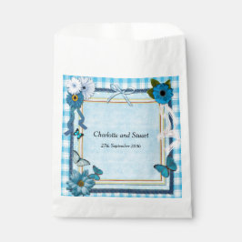 青い花と蝶 フェイバーバッグ