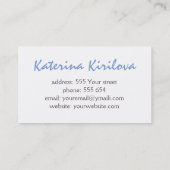 青い花と離れ花 名刺 (裏面)