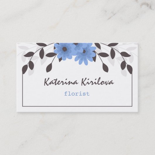 青い花と離れ花 名刺 (正面)