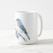 青い花と青い鳥 コーヒーマグカップ (正面右)