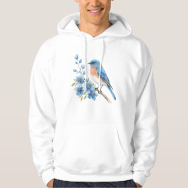 青い花と青い鳥 パーカ