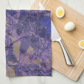 青い花に対するカムフラージュ キッチンタオル (四つ折り)