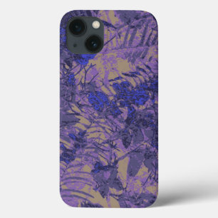 青い花に対するカムフラージュ iPhone 13ケース