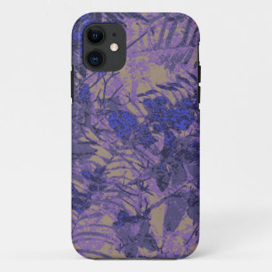 青い花に対するカムフラージュ iPhone 11 ケース