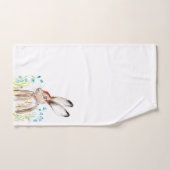 青い花のうさぎ ワイルドフラワーの水彩画 バスタオルセット (ハンドタオル)