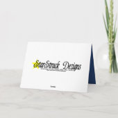 青い花のおめでとうのロマンチックなハート カード (裏面)