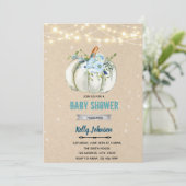 青い花のかぼちゃのシャワー招待状 招待状 (スタンド正面)