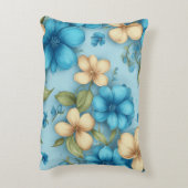 青い花のアクセント枕 アクセントクッション (裏面(縦))