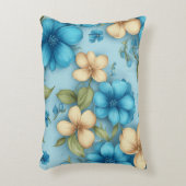 青い花のアクセント枕 アクセントクッション (正面(垂直))