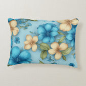 青い花のアクセント枕 アクセントクッション (裏面)