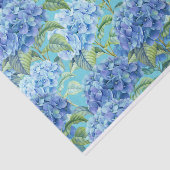 青い花のアジサイの花模様 薄葉紙 (詳細)