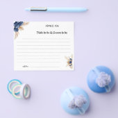 青い花のアドバイス カップル ブライダルシャワー カード (シングル)