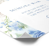 青い花のアーチ ブライダルシャワーミモザ バーサイン ポスター (角)