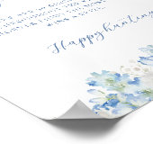 青い花のウェディングシャワー リングハント ポスター (角)