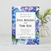 青い花のウェディング 招待状 (スタンド正面)