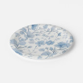 青い花のエレガントで幻想的なガーデンパーティー ペーパープレート (アングル)