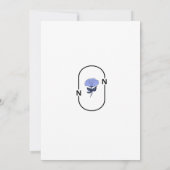 青い花のエレガントな結婚式の招待状 招待状 (裏面)