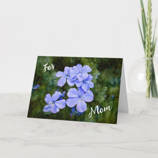 青い花のガーデンアート 母の日のカード カード (正面)