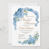 青い花のガーデン ブライダルシャワー 招待状 (正面)