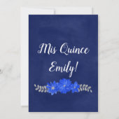 青い花のキンセアニエラ招待状（スペイン語） 招待状 (裏面)