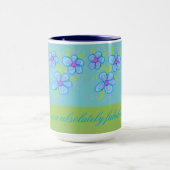 青い花のコーヒーマグ マグカップ (中央)