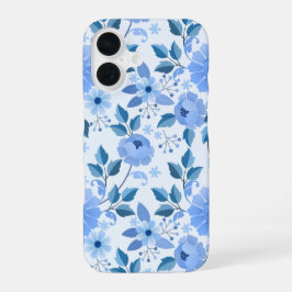 青い花のシノワズリスマホケース iPhone 16ケース