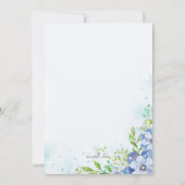 青い花のシャワーの招待状 招待状 (裏面)
