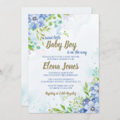 青い花のシャワーの招待状 招待状 (正面/裏面)