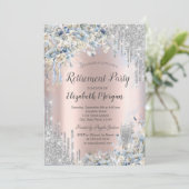 青い花のシルバーグリッター垂れ下がり 引退 招待状 (スタンド正面)