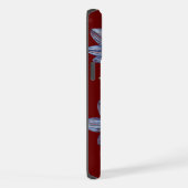 青い花のスケッチカスタム背景の電話ケース iPhoneケース (右側面)