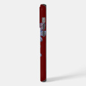 青い花のスケッチカスタム背景の電話ケース iPhoneケース (左側面)