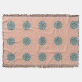 青い花のスケッチ模様 スローブランケット (正面)