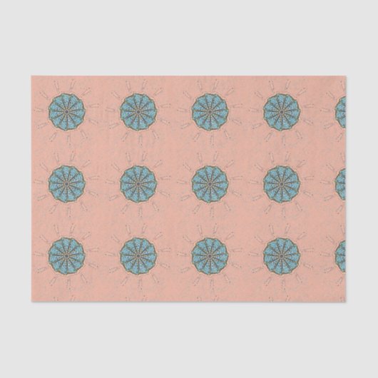 青い花のスケッチ模様 薄葉紙 (正面)