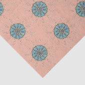 青い花のスケッチ模様 薄葉紙 (詳細)