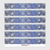 青い花のステッカー シール (シート)