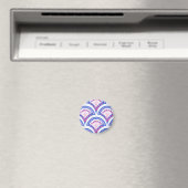 青い花のダマスク模様 マグネット (インサイチュ (食洗機))