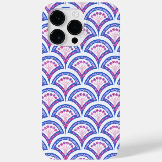 青い花のダマスク模様 Case-Mate iPhoneケース (裏面)
