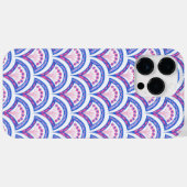 青い花のダマスク模様 Case-Mate iPhoneケース (裏面 (横))