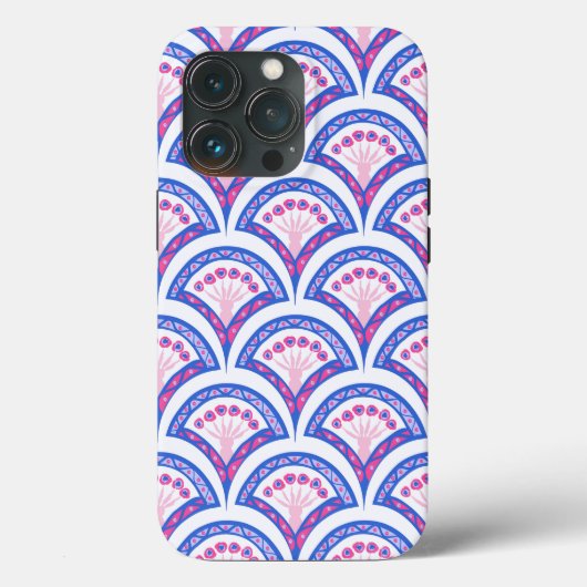 青い花のダマスク模様 Case-Mate iPhoneケース (裏面)