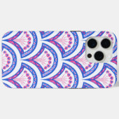 青い花のダマスク模様 Case-Mate iPhoneケース (裏面 (横))