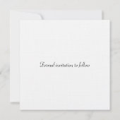 青い花のデザインの「Save The Date」カード 招待状 (裏面)