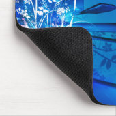 青い花のデザイン マウスパッド (コーナー)